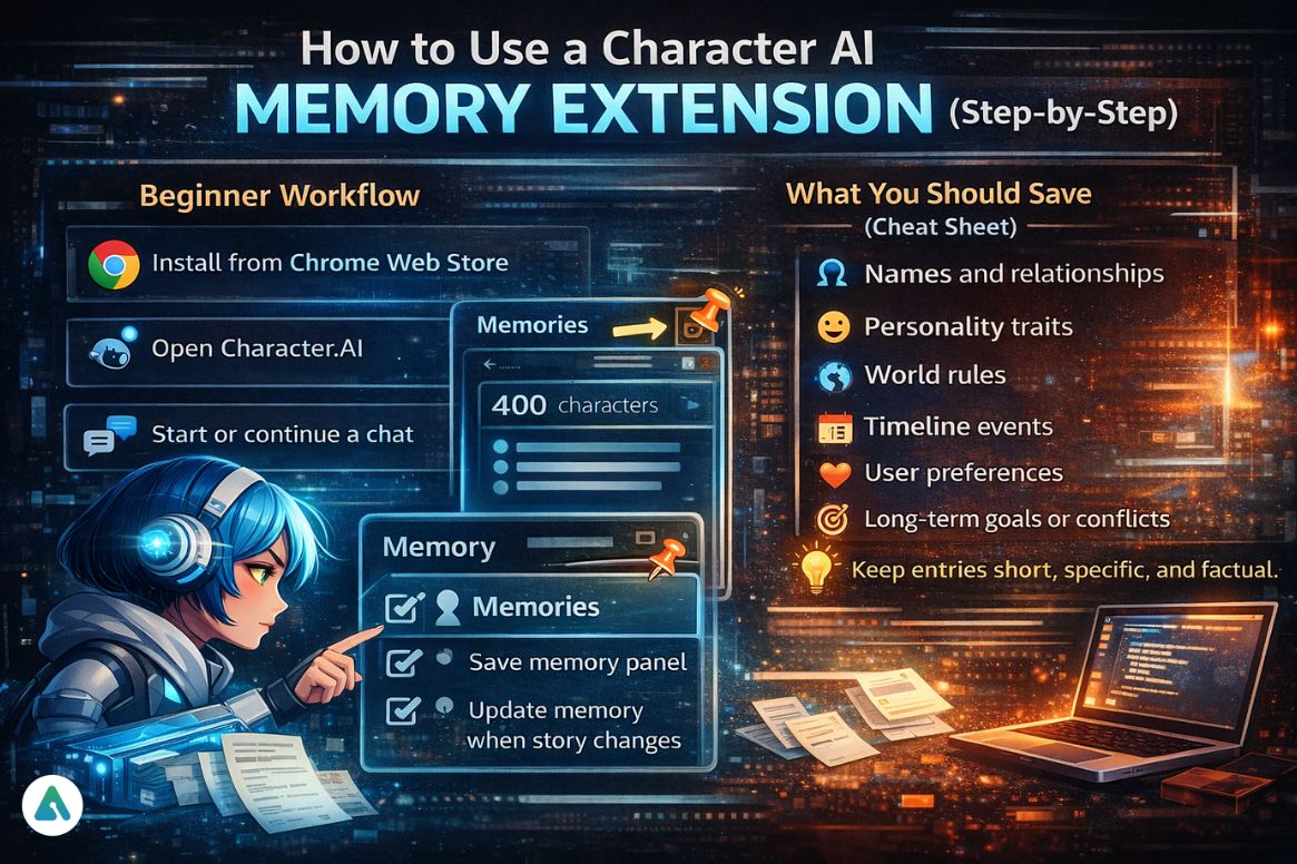 how to use character ai memory extension