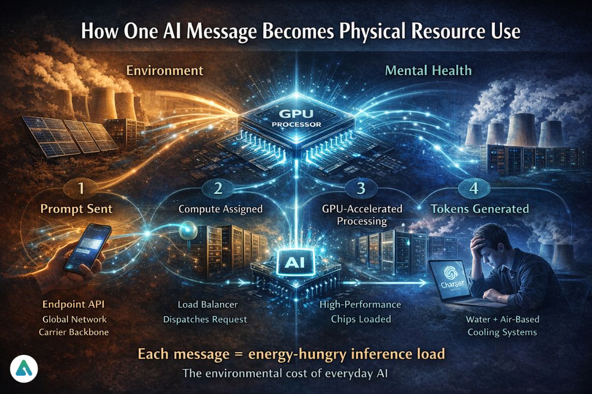 How one AI prompt uses physical resources in a data center workflow