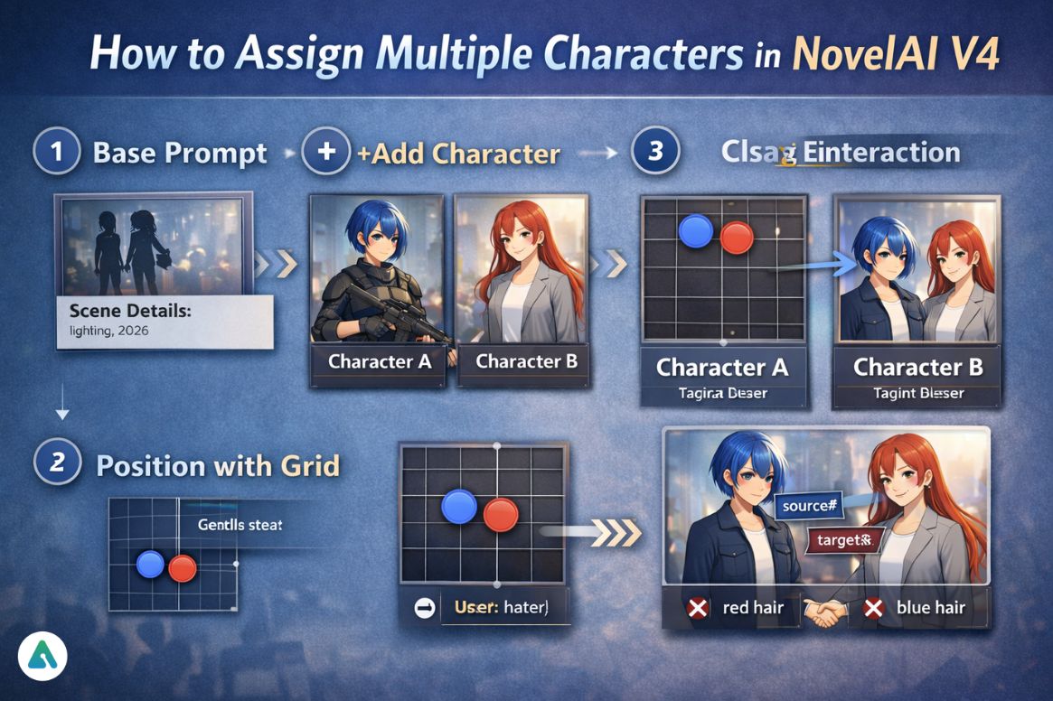 How to Assign Multiple Characters in NovelAI V4