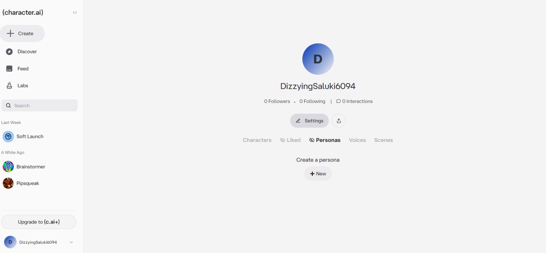 Open Persona Settings