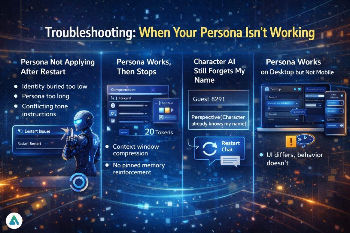 troubleshooting steps when your persona is not working