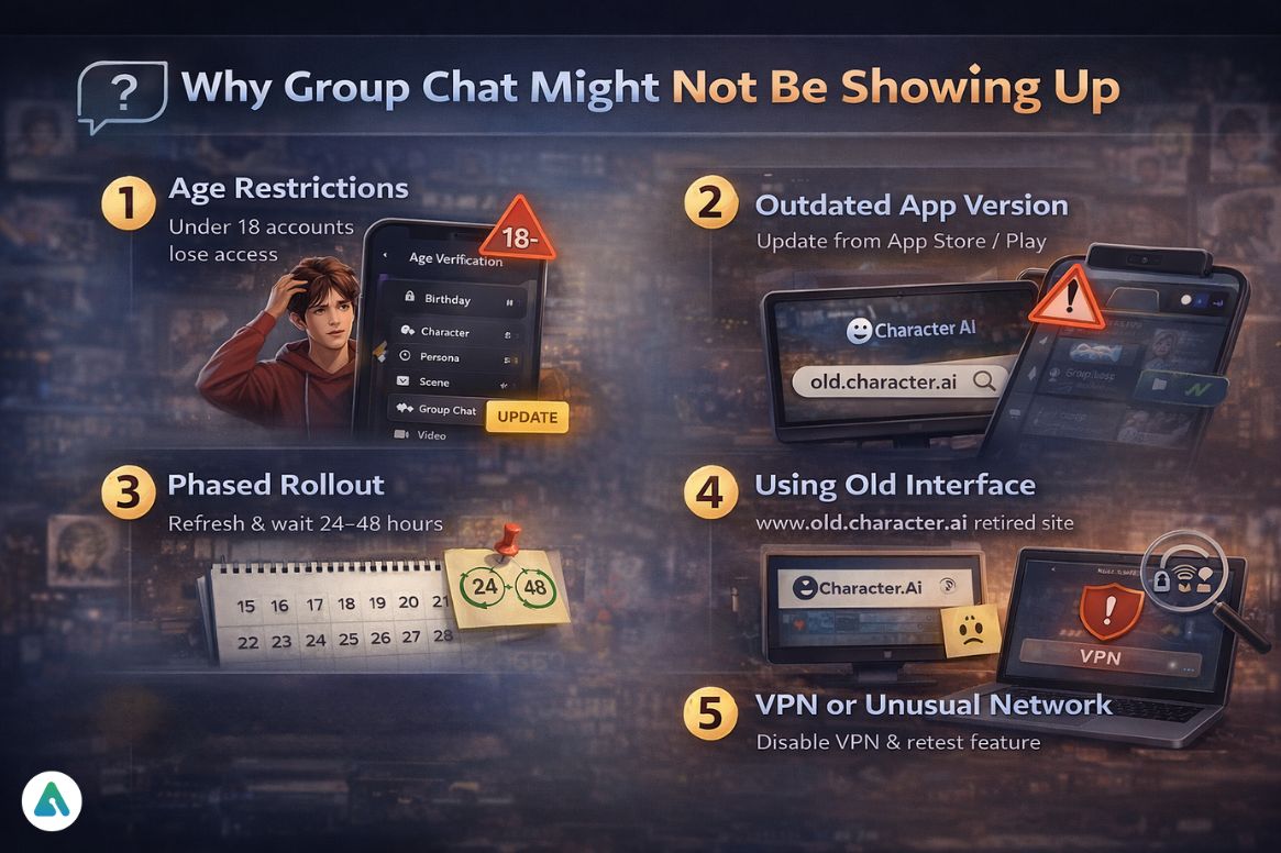 why group chat might not be show