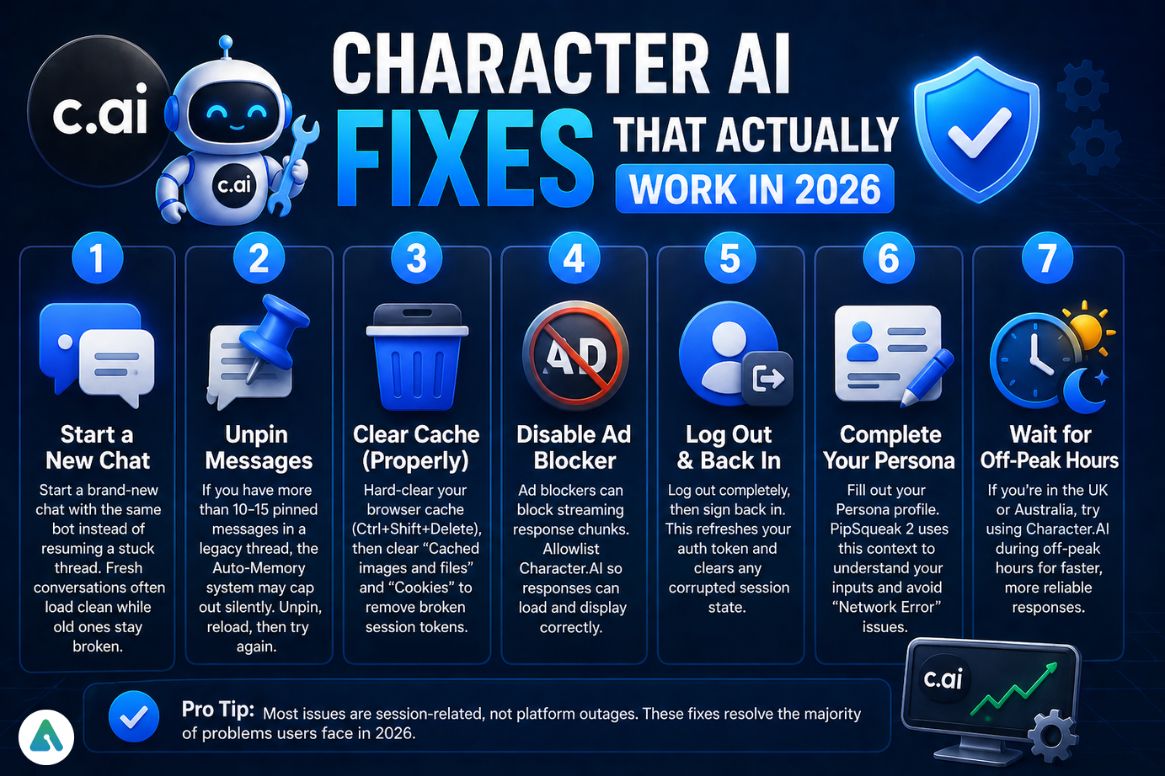 Character AI Fixes That Actually Work in 2026