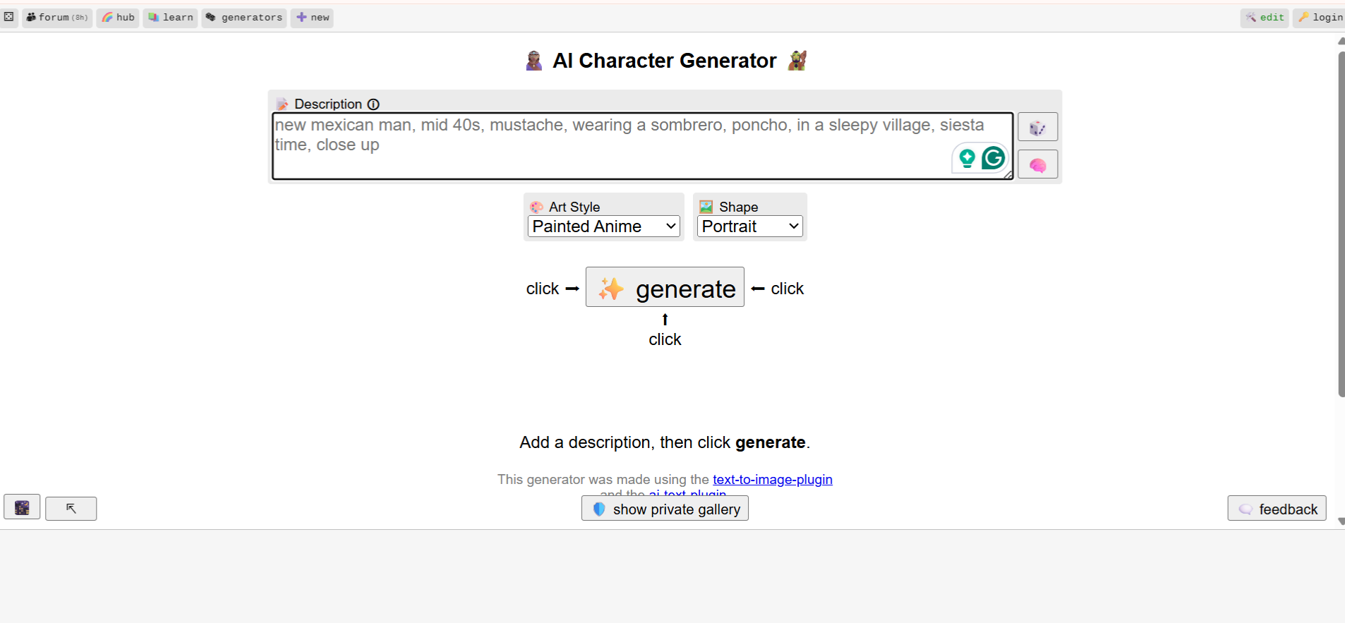 Perchance AI Character Generator