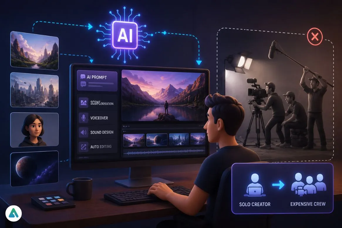 AI-assisted video production vs traditional crew