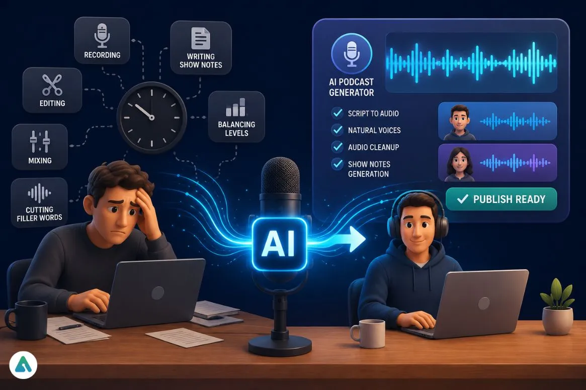 AI-powered podcast workflow transformation