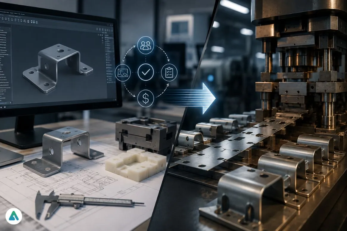 Design to production workflow in industry