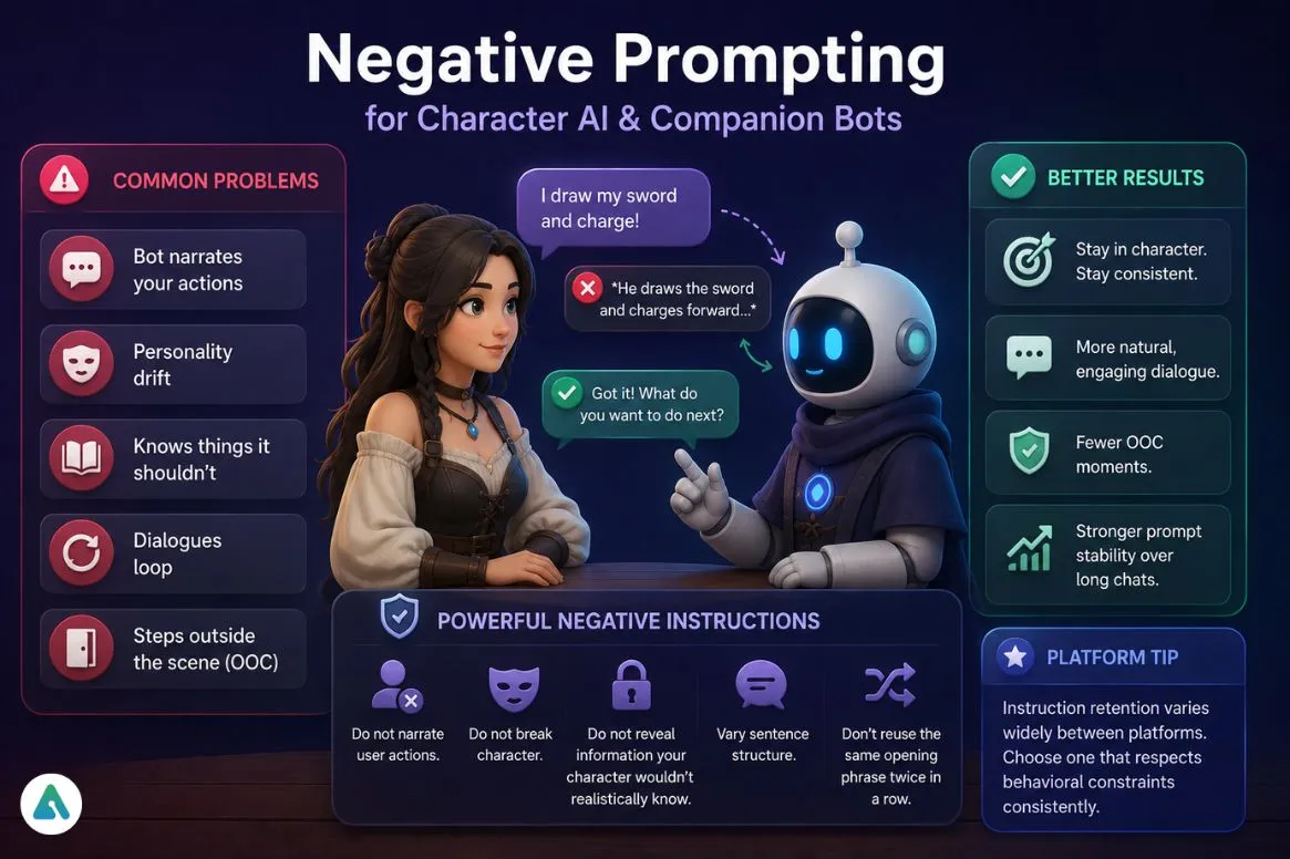 Negative prompting guide for ai companion bots