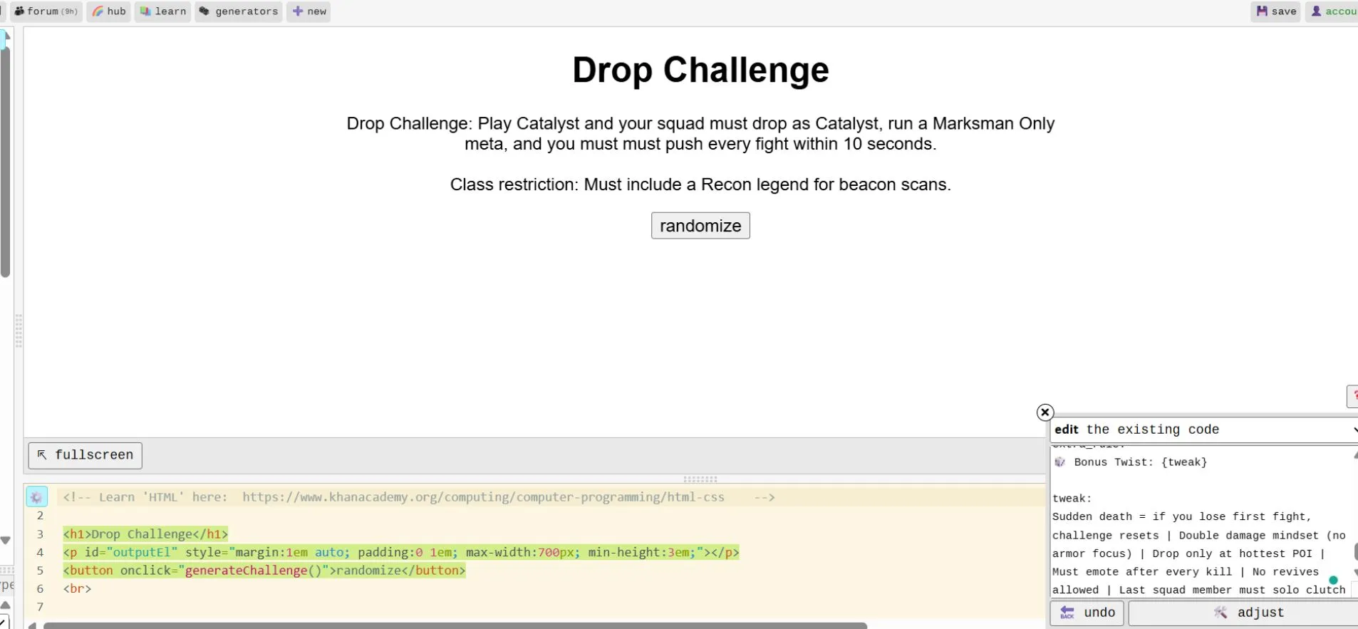 apex-challenges-on-perchance-generator
