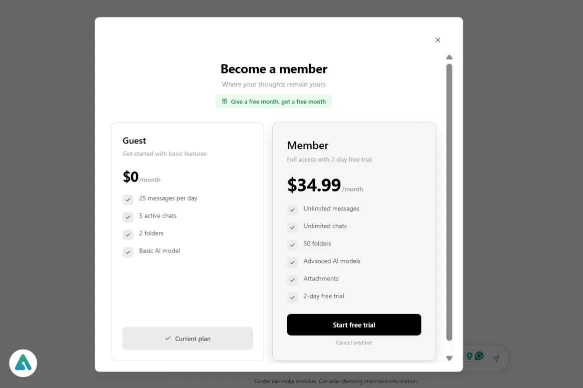 confer-ai-pricing