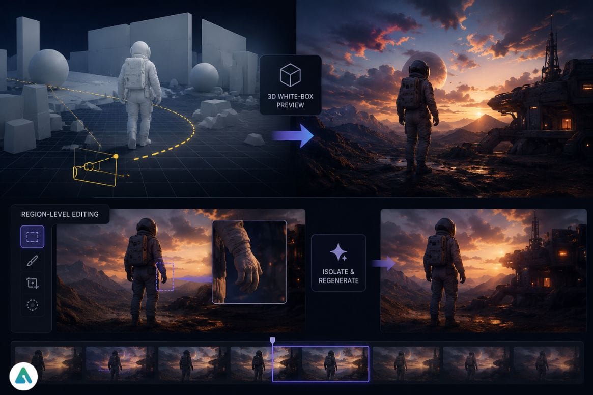 3D production workflow with AI editing