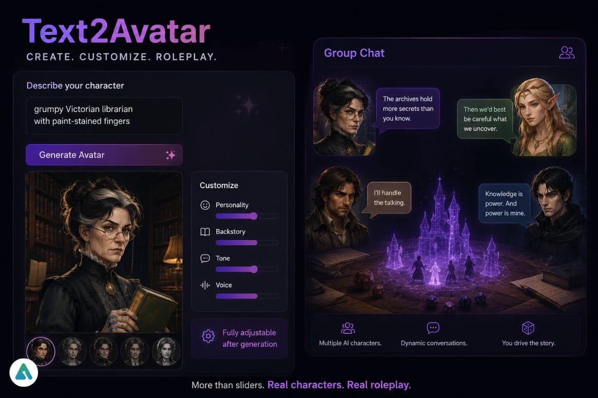 AI character creation and roleplay tool