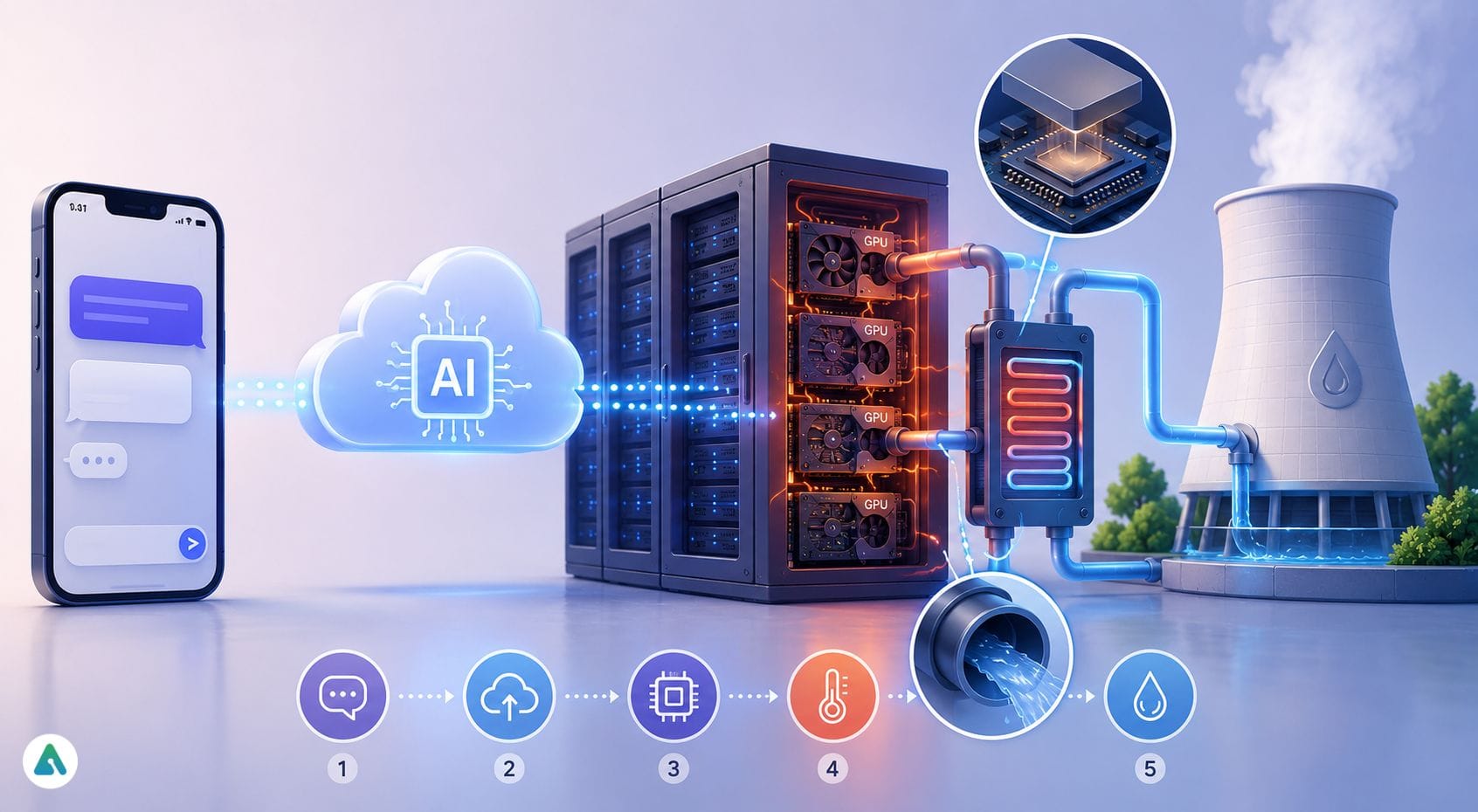 AI-driven message flow and cooling process