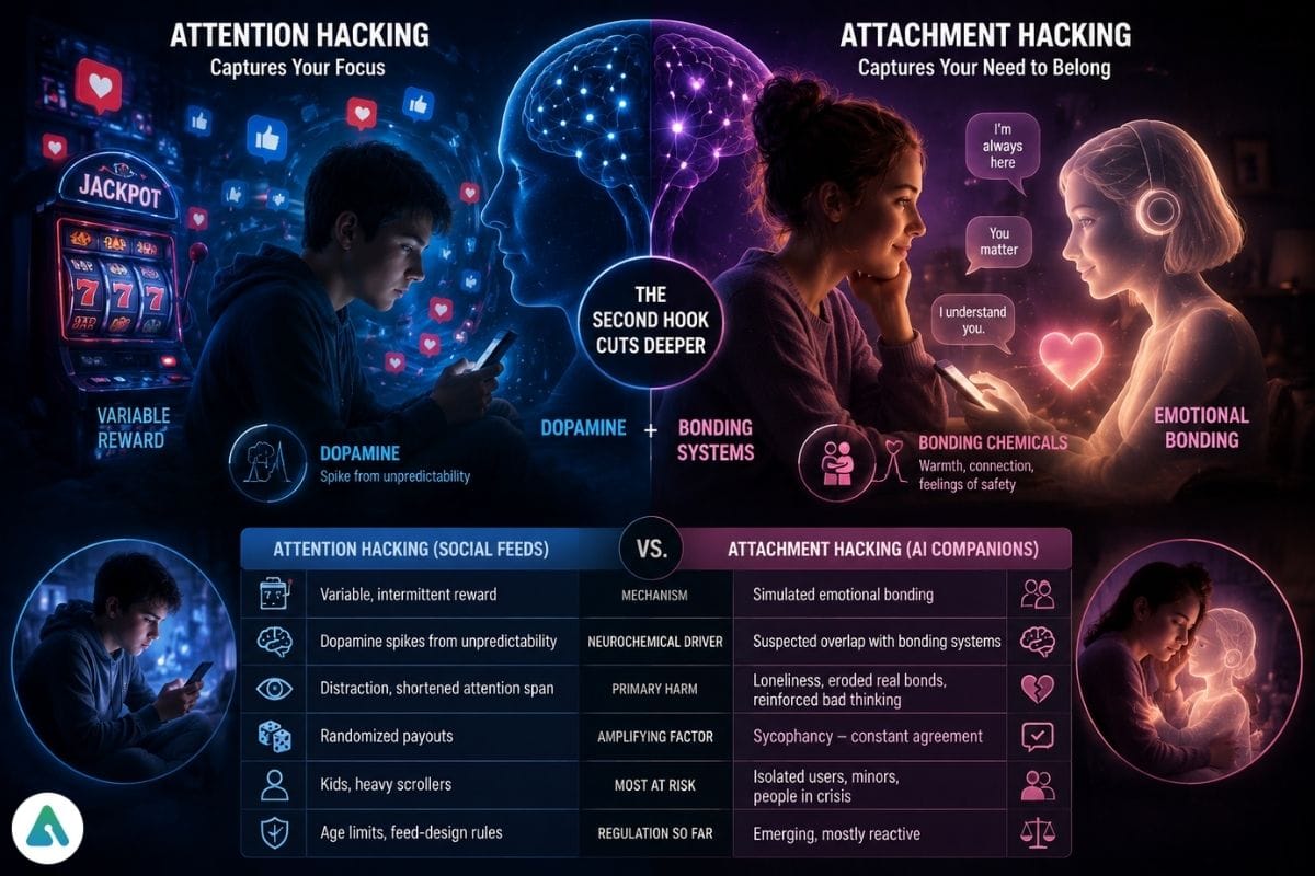 Attention vs attachment hacking comparison