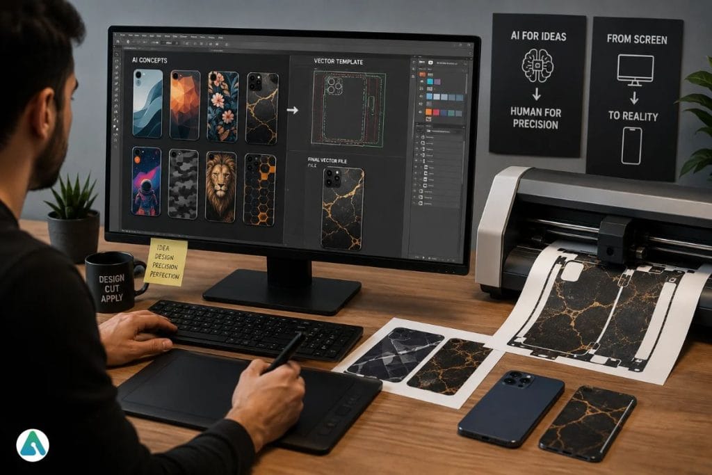 AI phone skin design