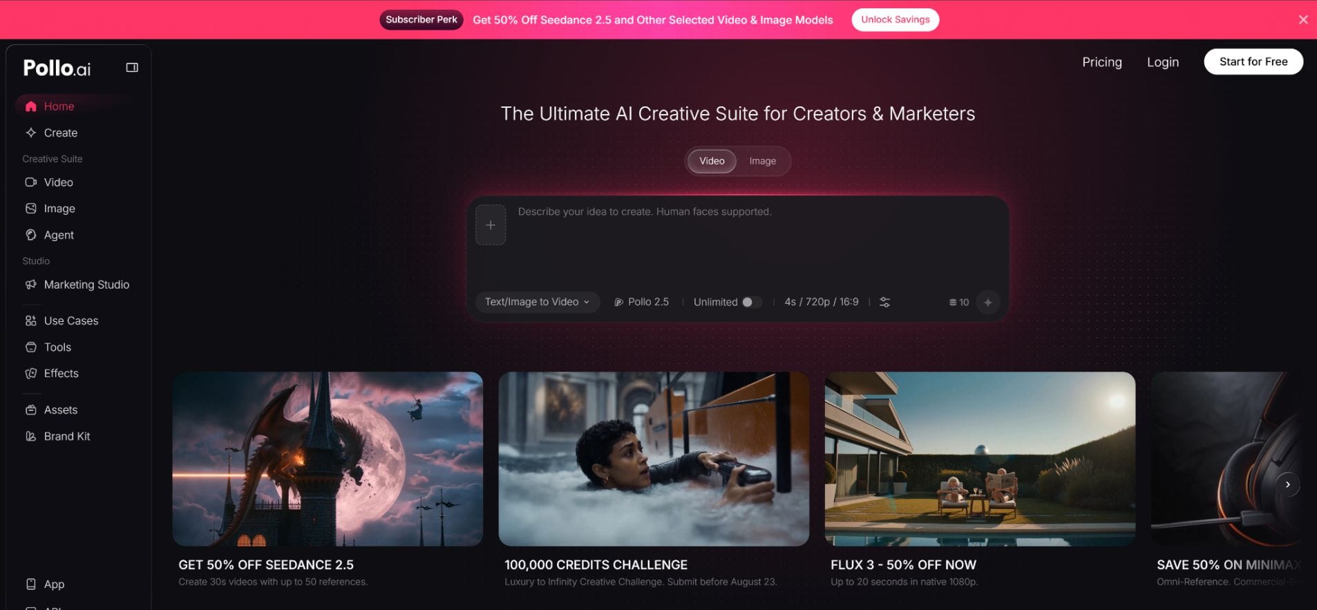 Pollo AI's startup video maker