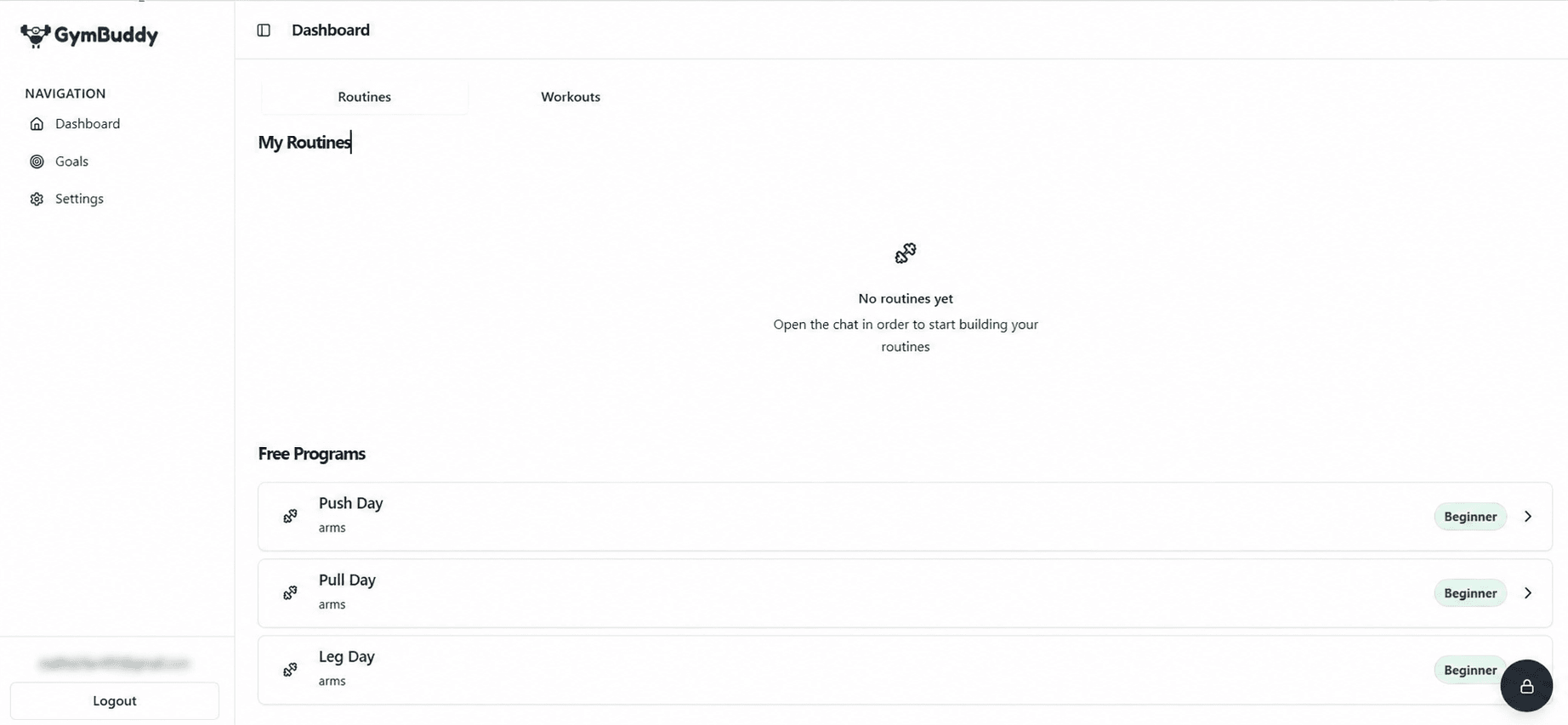 gymbuddy ai dashboard