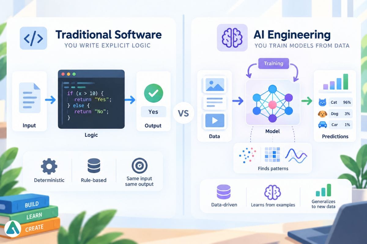 Traditional Coding vs AI Engineering