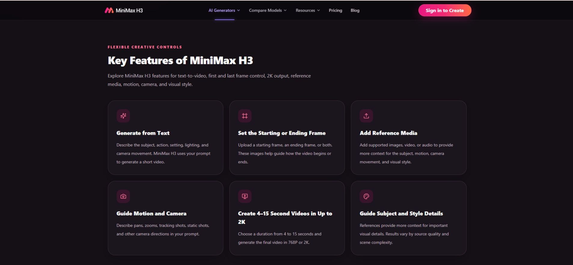 key features of minimax h3