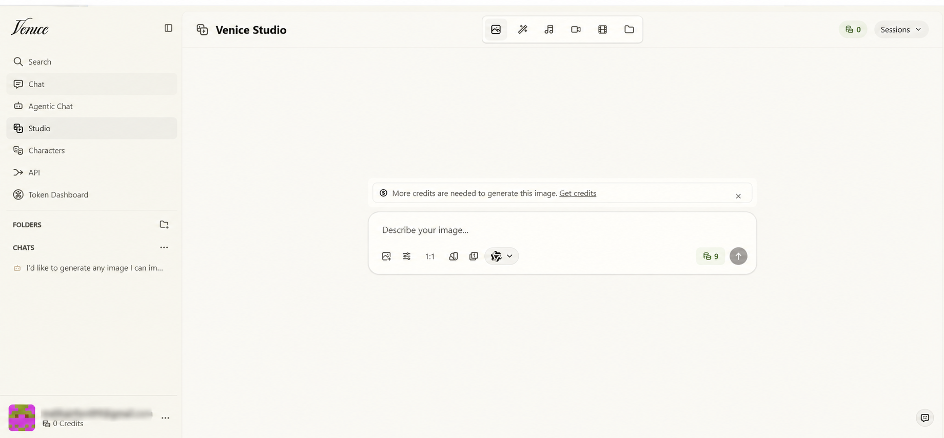 Minimal Venice Studio Interface