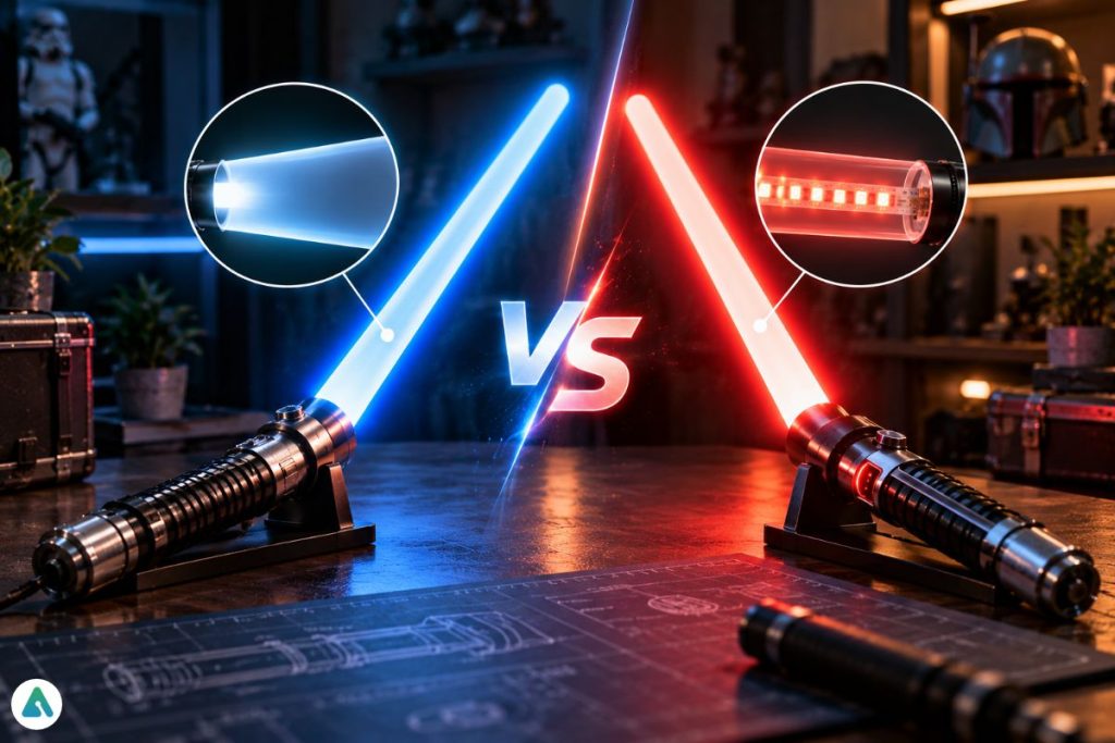 Neopixel vs Baselit lightsabers
