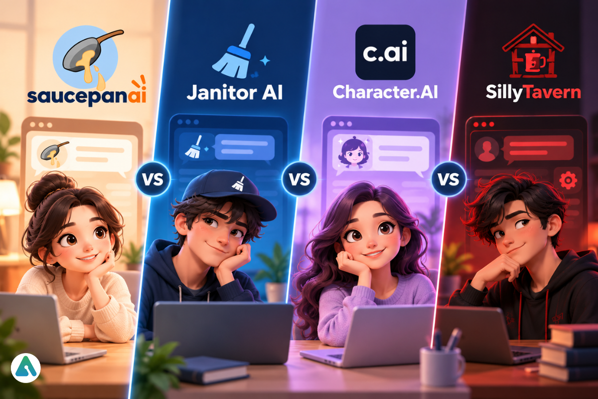 Saucepan vs Janitor AI vs Character.AI vs SillyTavern