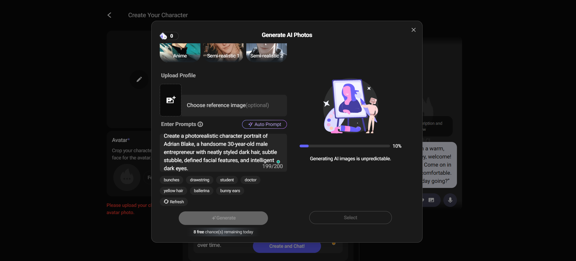 filppedAI character