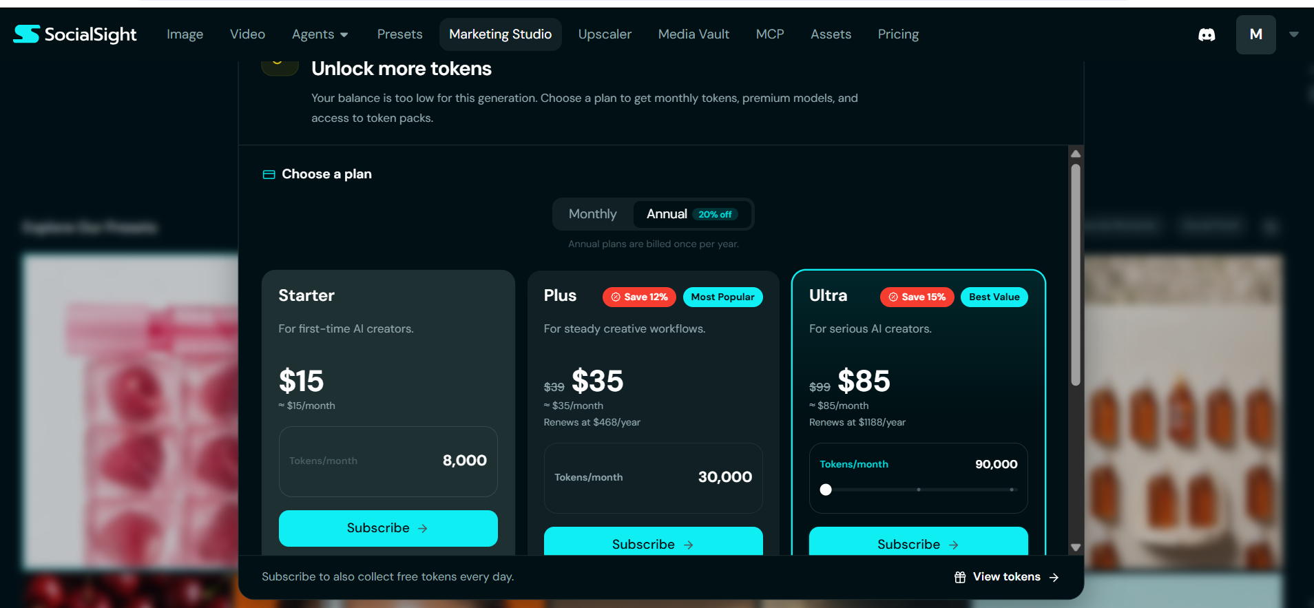 socialsightAI PRICING