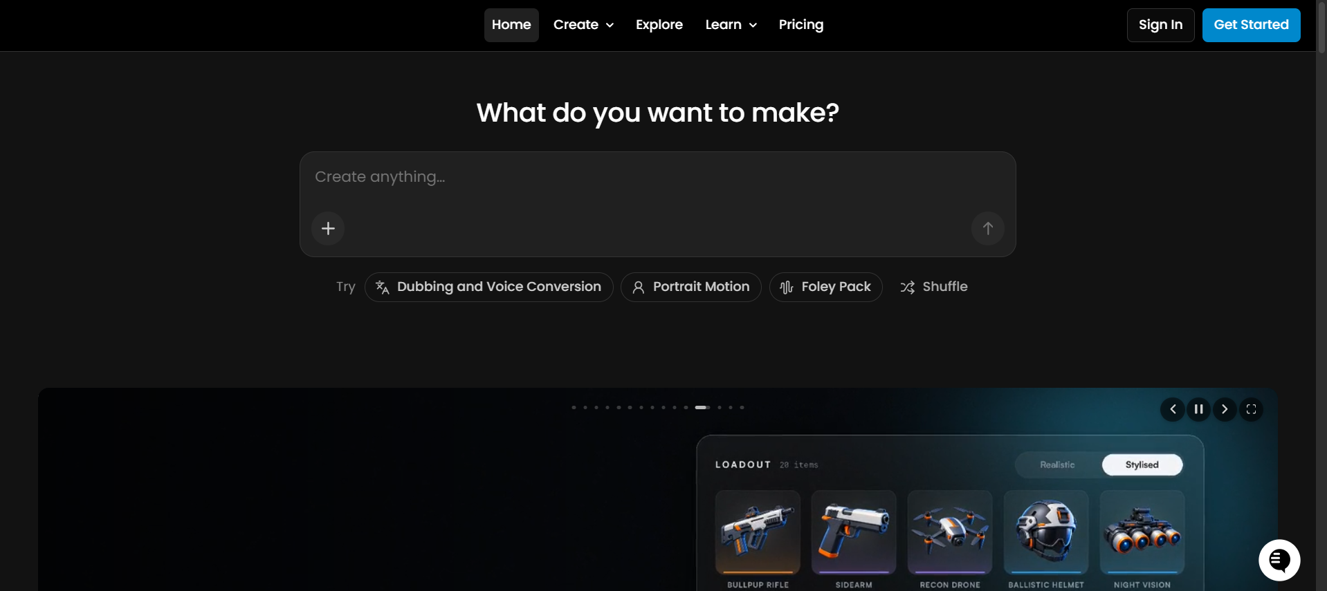 Scenario AI dashboard