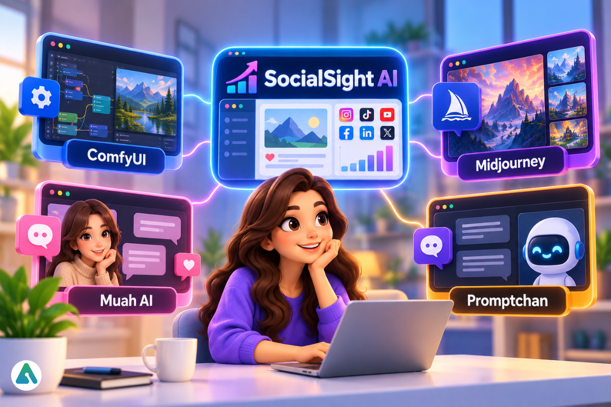 SocialSight AI vs. Alternativesvspromptchan vs midjourney