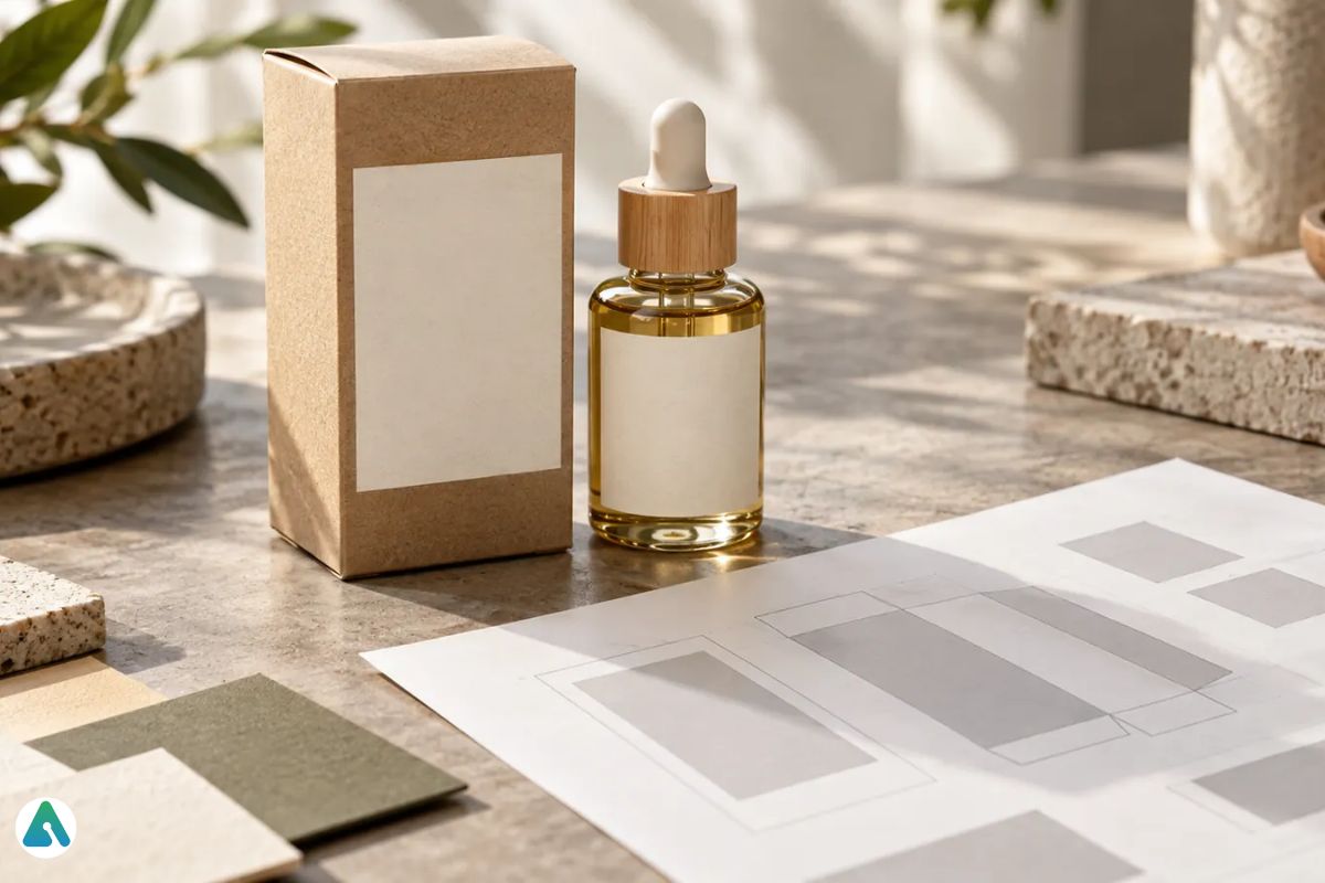 On packaging, a localized label needs enough physical room while still following the product's perspective and material texture.