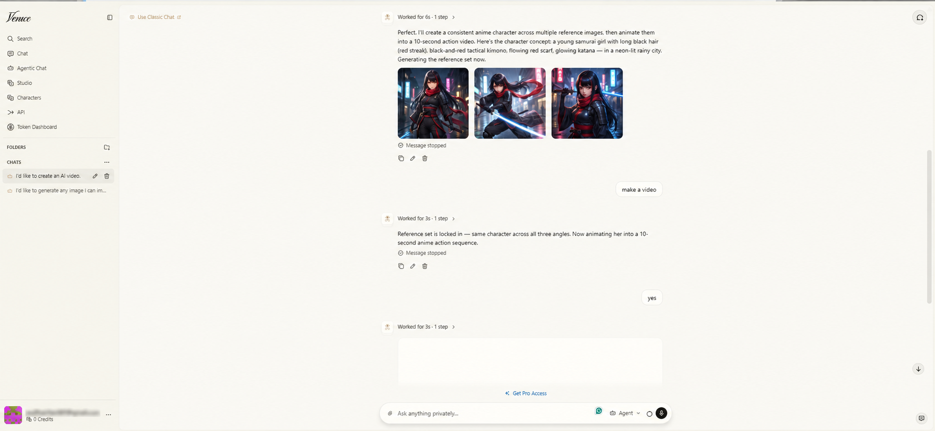 Venice AI Anime Chat Interface