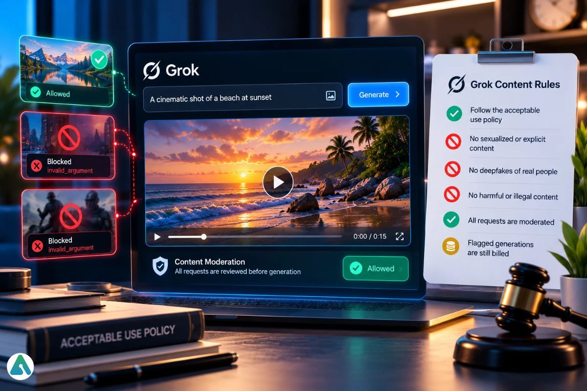 What are Grok's content rules for video